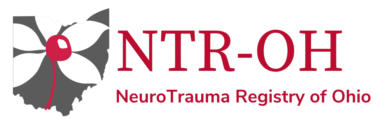 Neurotrauma Registry of Ohio logo, which features a red buckeye and white buckeye leaf within a grey Ohio shape 