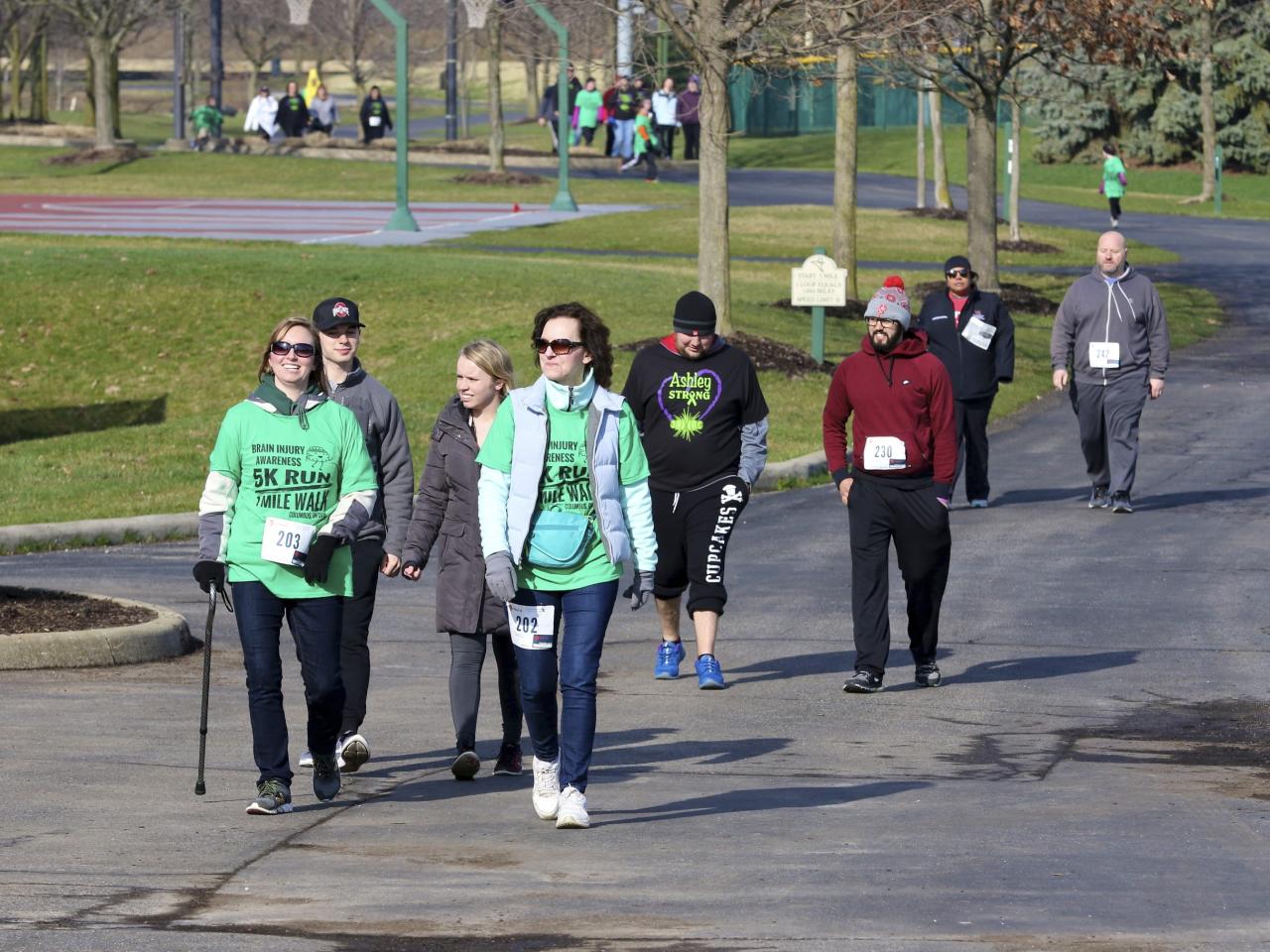 participants walking in the brain 5k