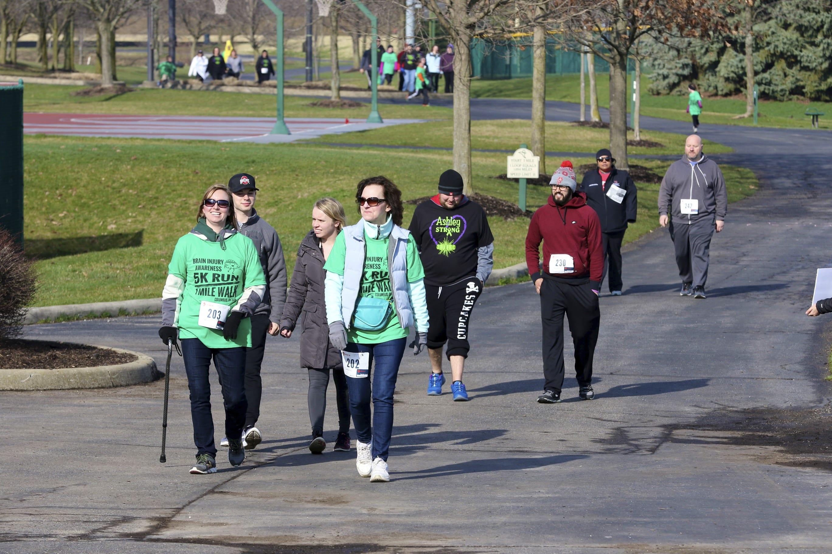 participants walking in the brain 5k